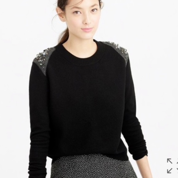 J Crew Back Zip Embellished Shoulder 